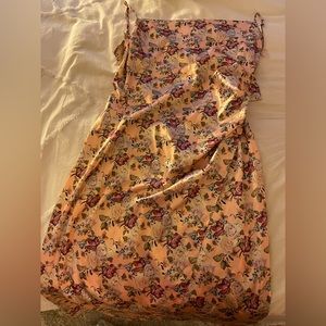 Latest scoop flowered satin slip dress